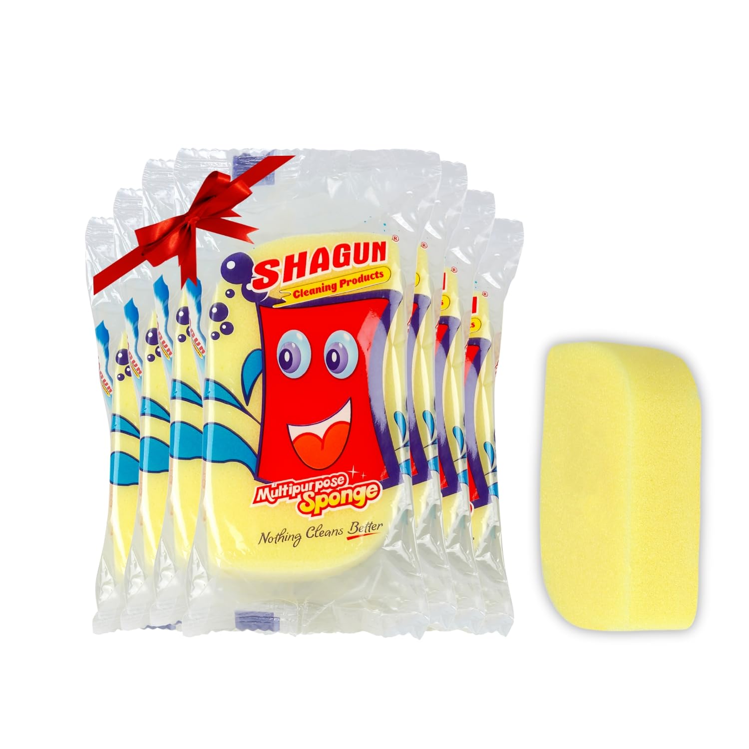 Shagun Multipurpose Cleaning Foam Sponge | Pack of 12 | 5x3 inch | Soft & Durable for Kitchen, Car, Bathroom & General Use